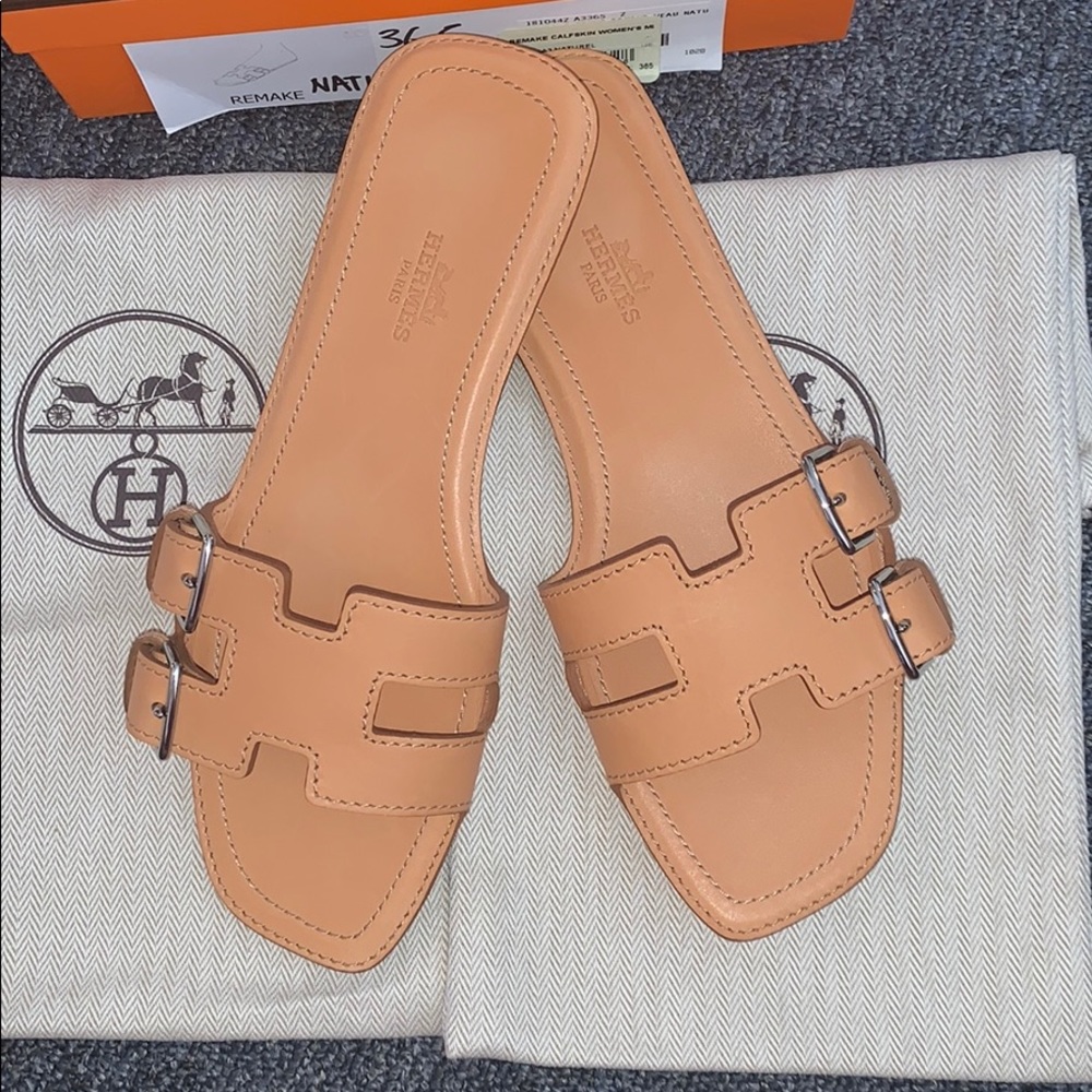 Hermès Oran remake calfskin women mules 36.5/7 - Picture 6 of 10
